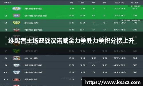 维踢者主场迎战汉诺威全力争胜力争积分榜上升